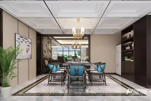 汕頭市和通府新中式風格三居室裝修案例